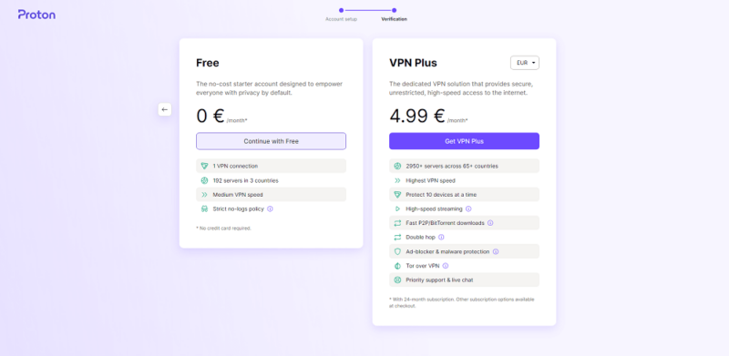 protonvpn free plan