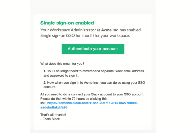 slack single sign on