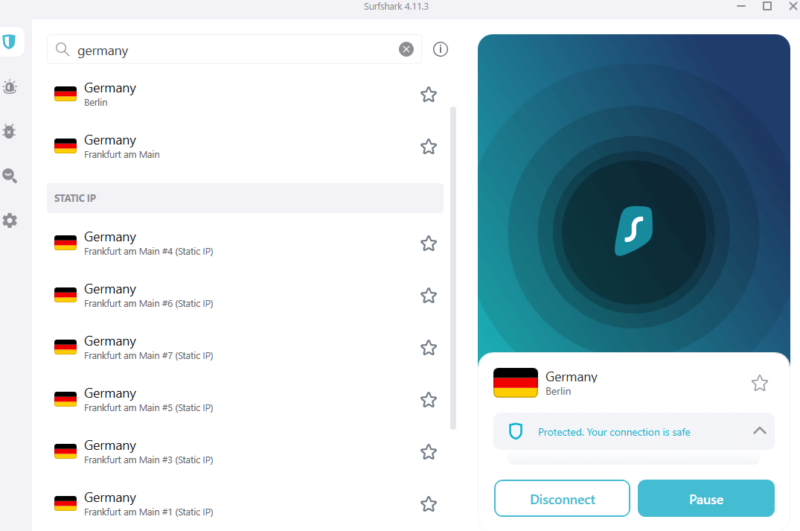 surfshark german servers
