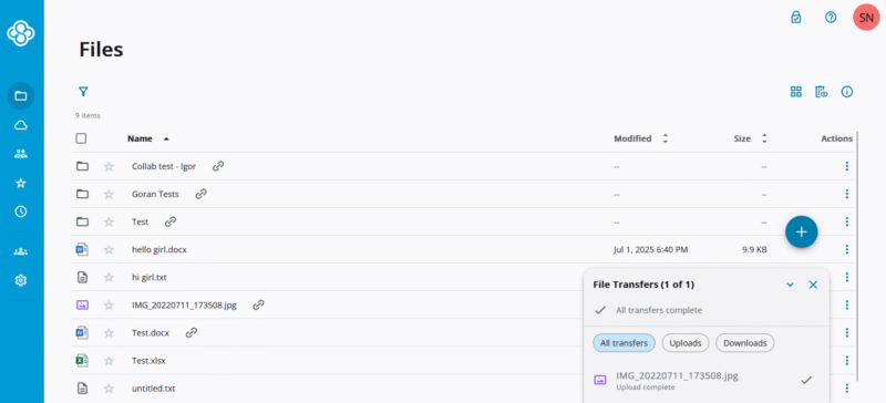 sync.com file select NEW