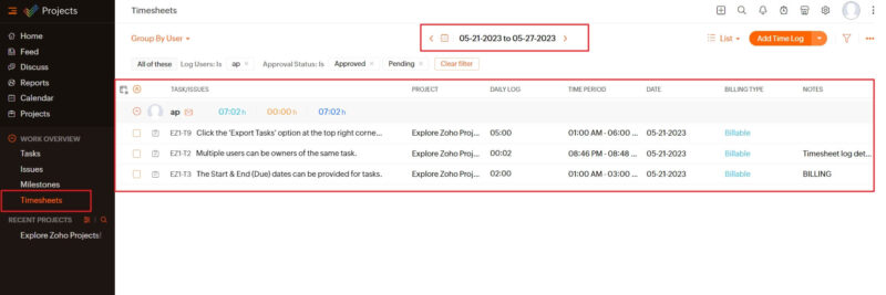 view timesheet