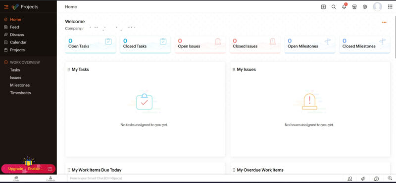 zoho projects dashboard