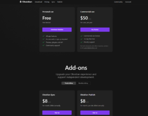 Obsidian-pricing obsidian pricing