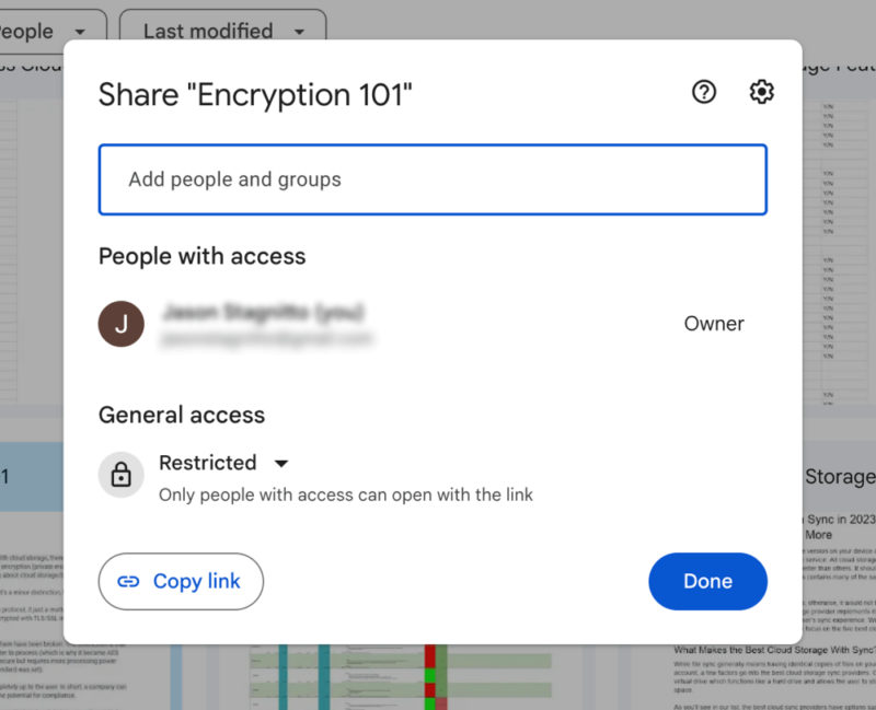 google drive file sharing