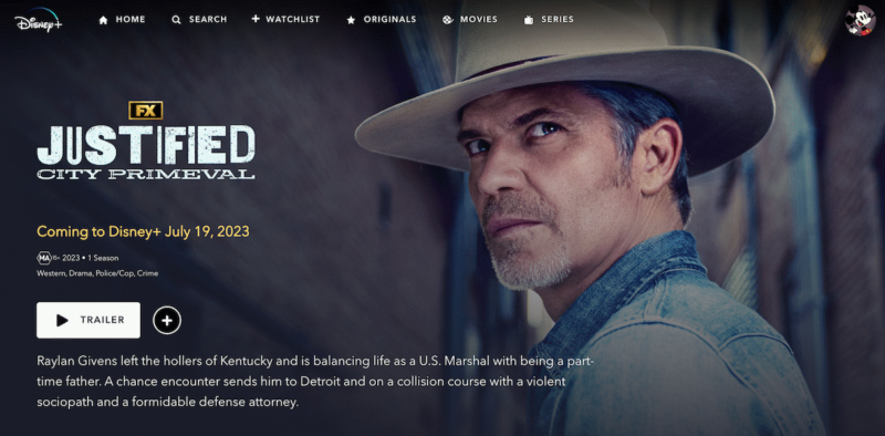 justified city primeval disney plus australia