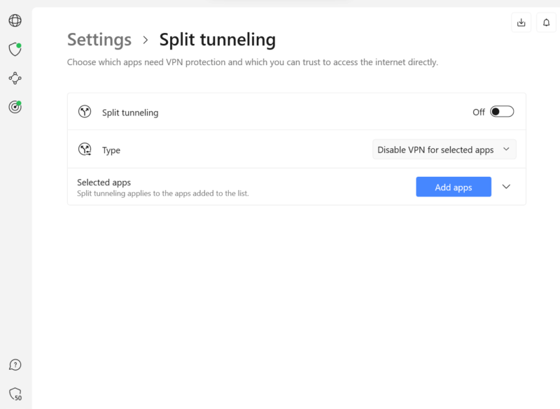 nordvpn split tunneling