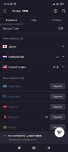 protonvpn-mobile-interface protonvpn mobile interface