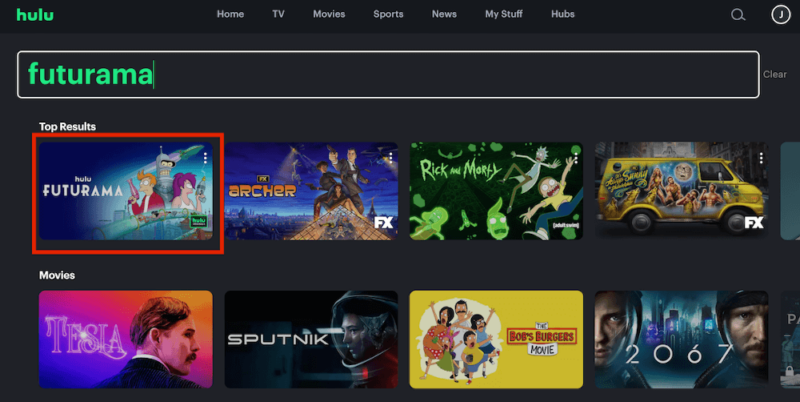 stream futurama on hulu
