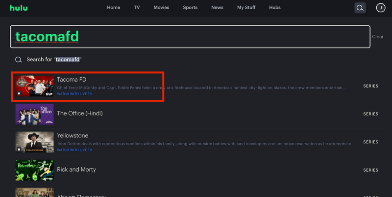 stream tacoma fd on hulu