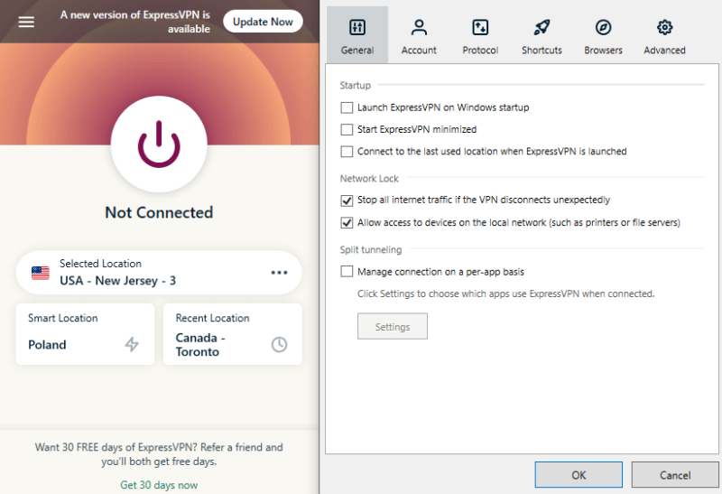 ExpressVPN network lock kill switch