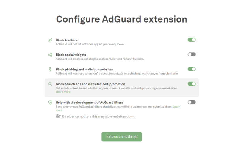 adguard settings