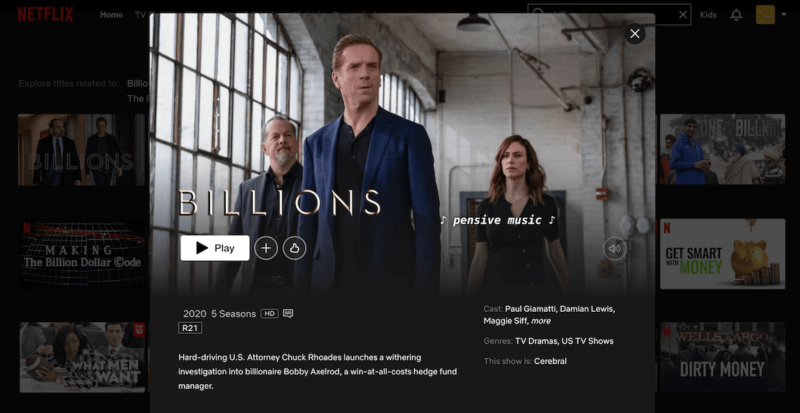 billions on netflix