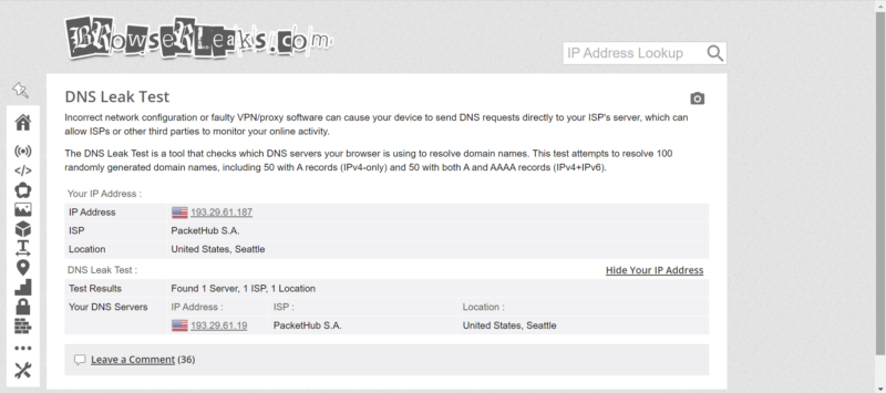 dns leak test