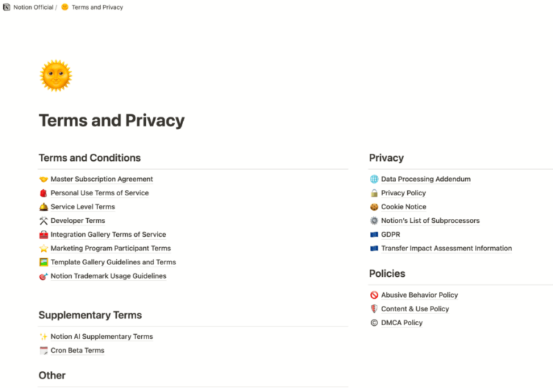 notion privacy