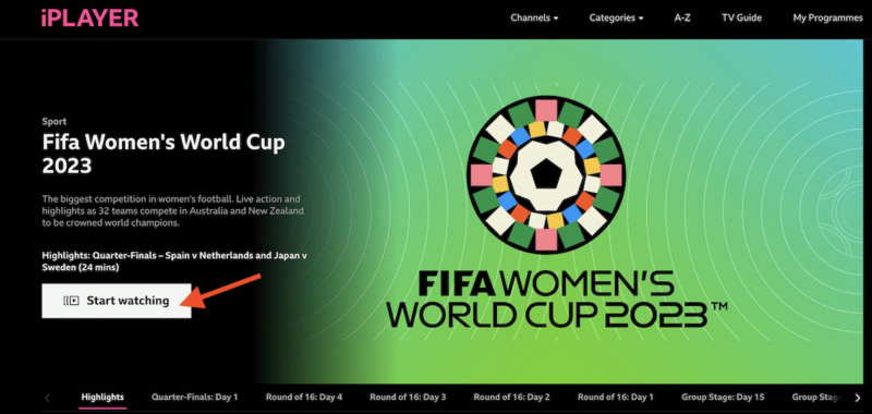 bbc iplayer womens cup