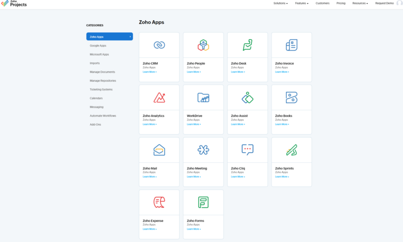 zoho integrations