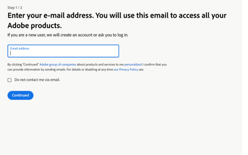 adobe cc email