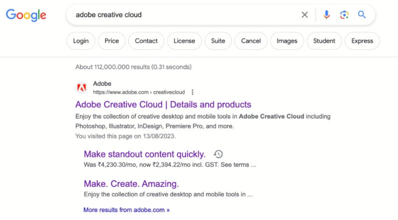 adobe cc search