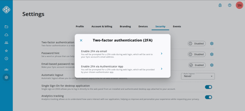 Sync.com 2FA NEW Sync.com 2FA NEW