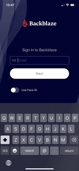 backblaze app login