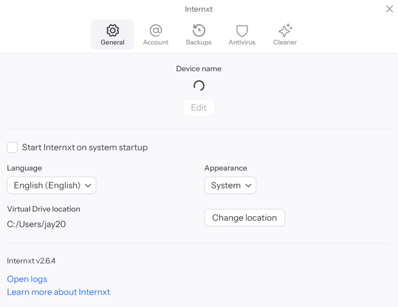 internxt-drive-interface internxt drive interface