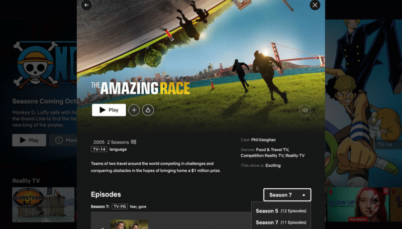 the amazing race netflix