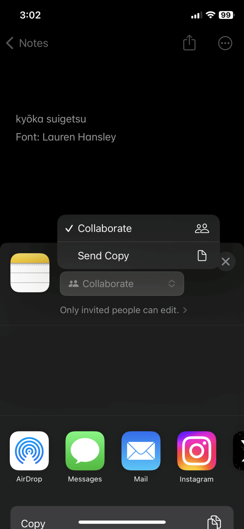 apple notes collaboration