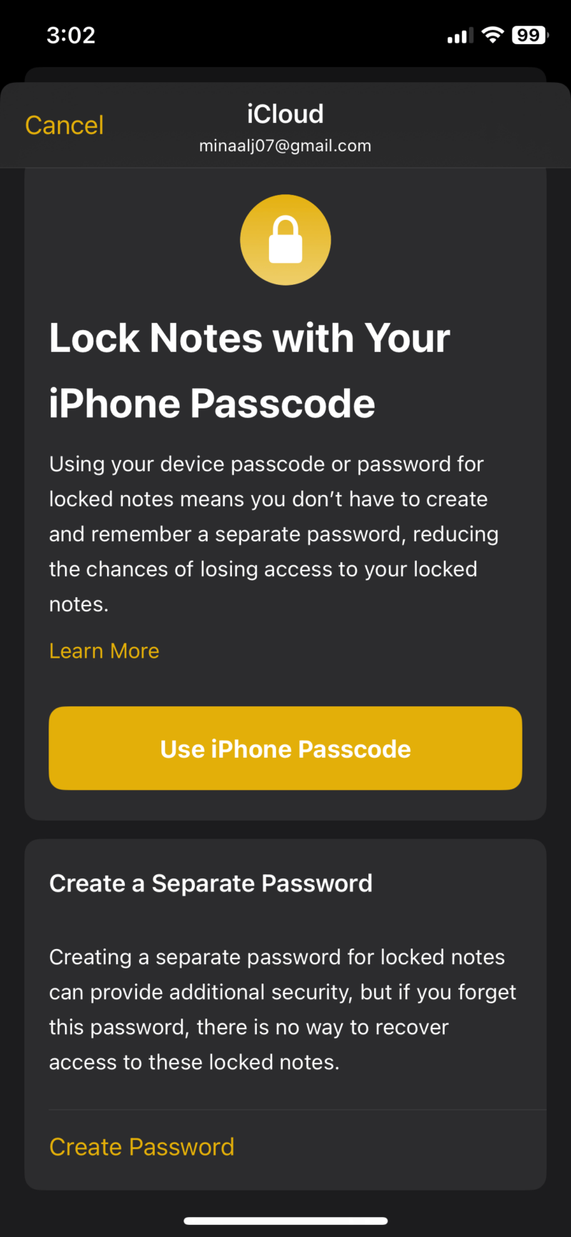 apple notes locked notes