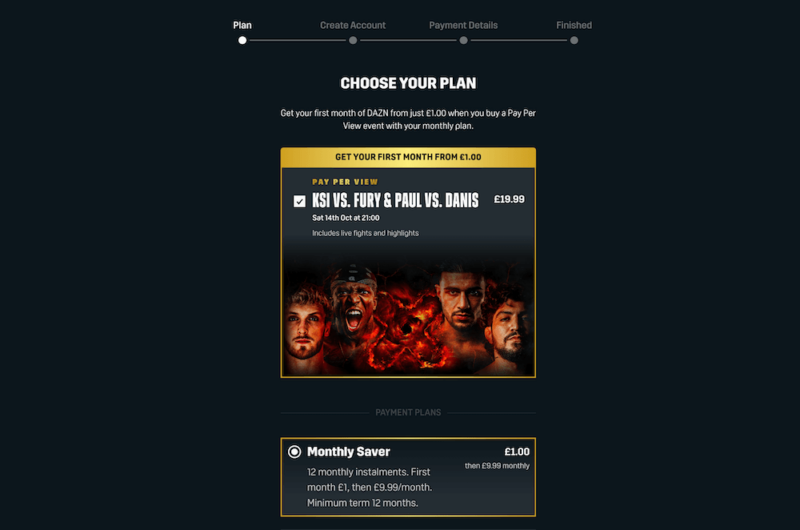 dazn choose plan