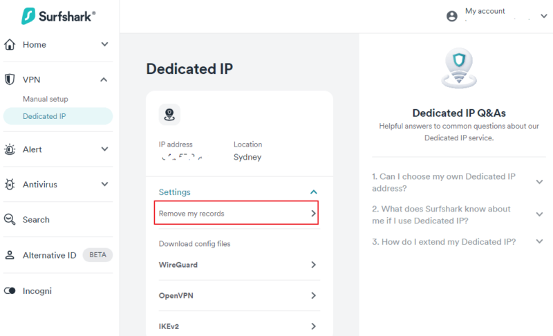 Read own IP address and check anonymization