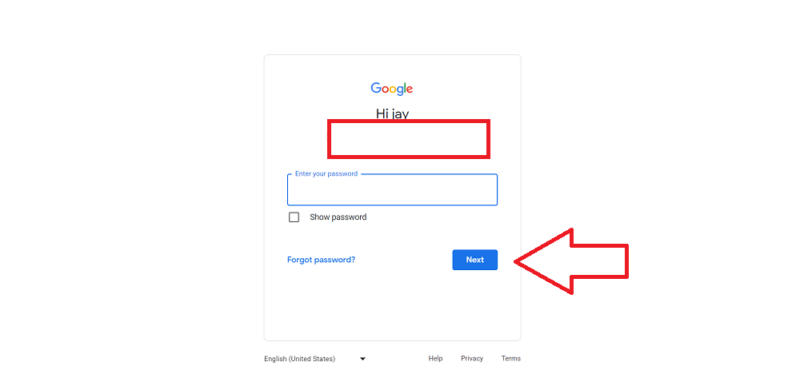 default google password