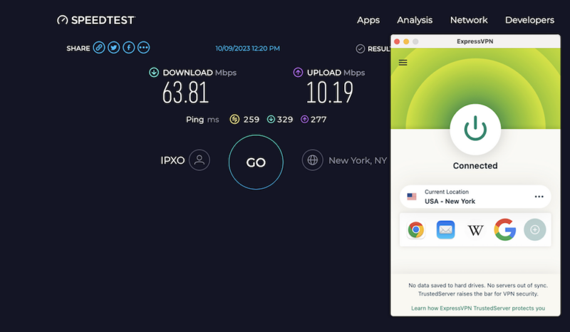 expressvpn speed test