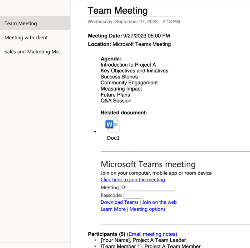 meeting agendas and minutes