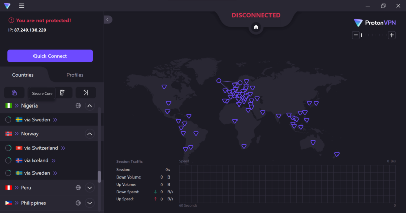 protonvpn secure core servers