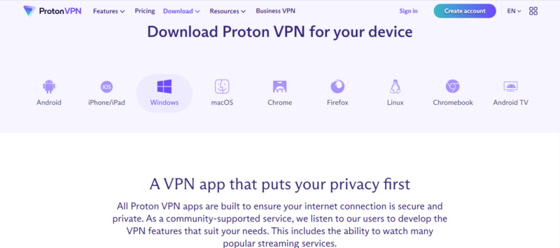 protonvpn apps
