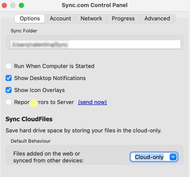 sync cloud file enable