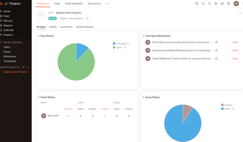 zoho projects workflow management