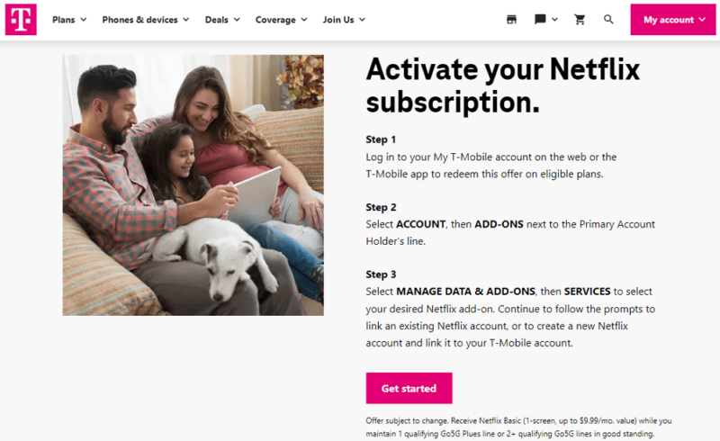 T-Mobile free Netflix offers