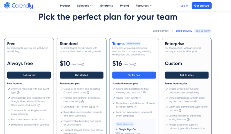 calendly pricing