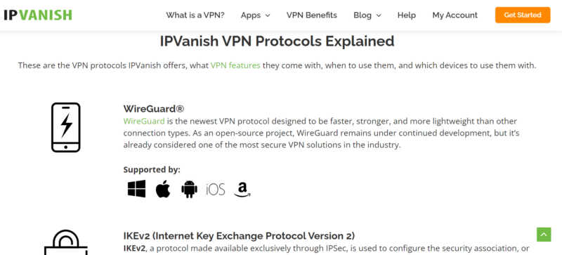 ipvanish protocols