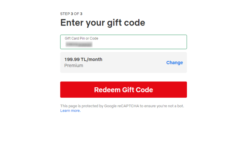 redeem Netflix gift card