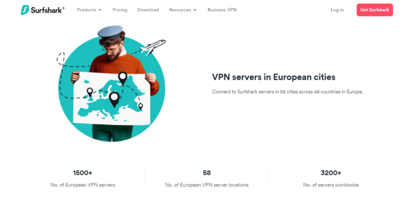 surfshark european servers