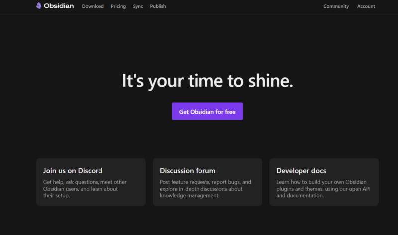 Obsidian-website Obsidian website