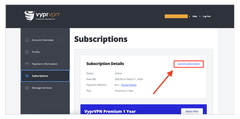 cancel subscription