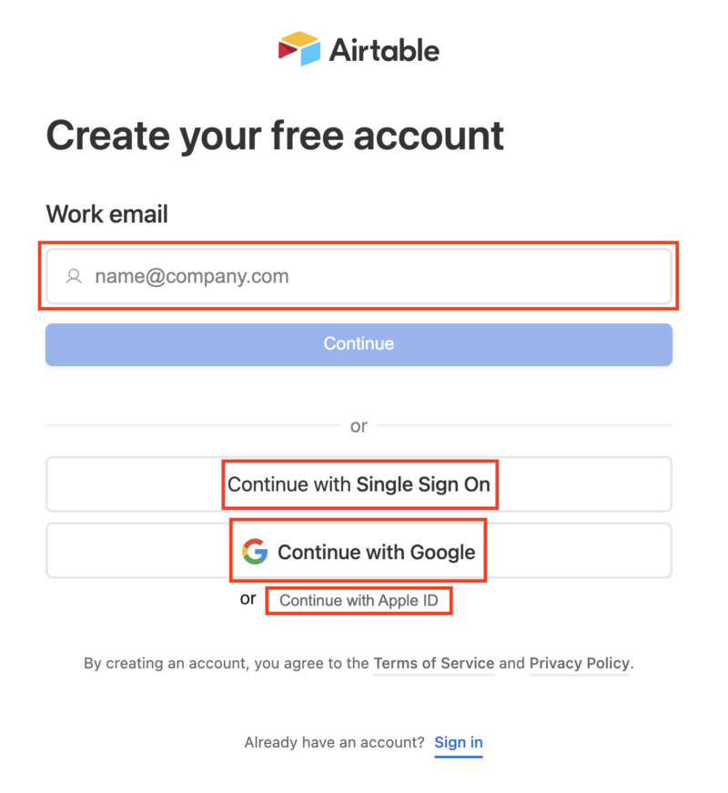 create your free account step2