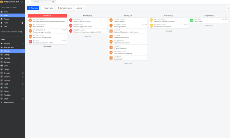 fieldwire kanban