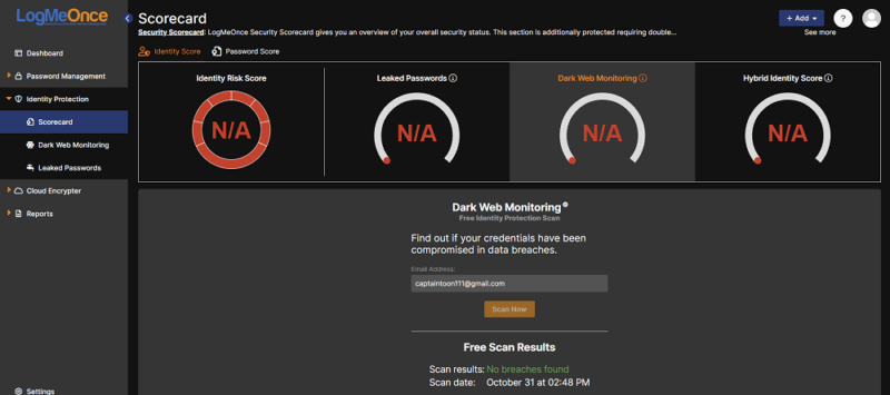 logmeonce dark web monitoring