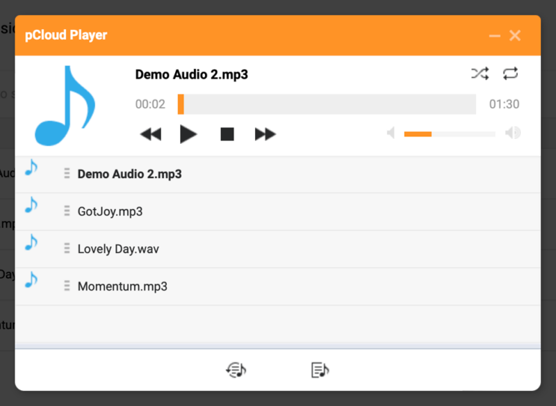 pcloud music player
