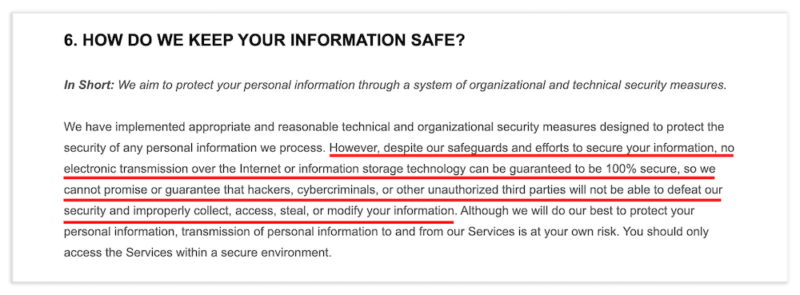 privacy policy excerpt