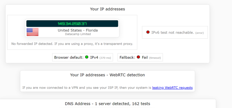 proton vpn leak test